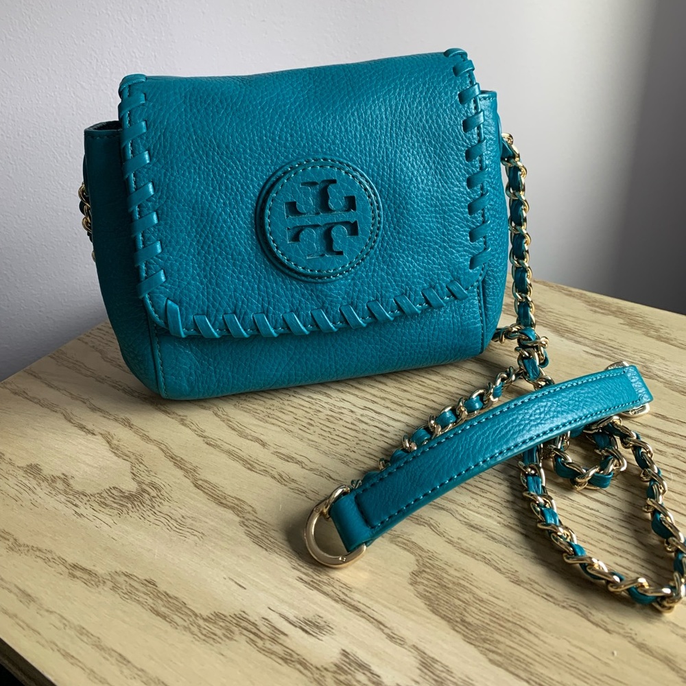 Authentic Tory Burch Teal crossbody bag